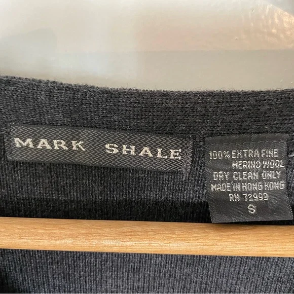 Cardigan Sweater Gray Mark Shale 100% Extra Fine Merino Wool - Picture 4 of 10